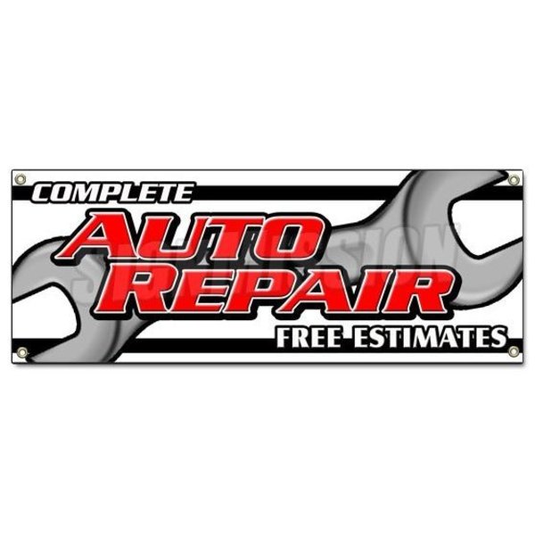 Signmission COMPLETE AUTO REPAIR FREE ESTIMATES BANNER SIGN cars a/c brakes muffler B-Complete Auto Repair Fre